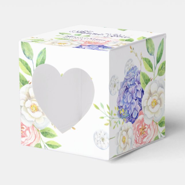 Caja de Favor de Bodas Sofisticada Lilac y Peony (Anverso)