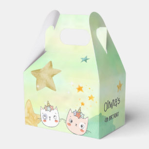 Caja de Favor de cumpleaños de Caticorn Mágico