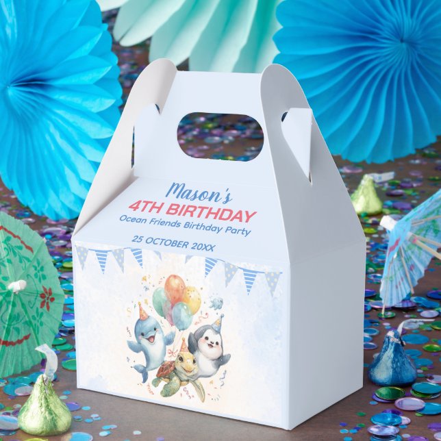 Caja de Favor de Cumpleaños de Ocean Friends (Fiesta)