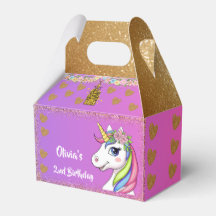 Caja de Favor de Cumpleaños de Unicornio | Caja de
