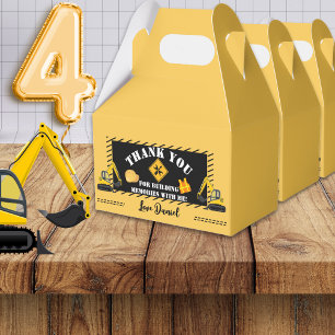 Caja de Favor de Cumpleaños Temática de Construcci