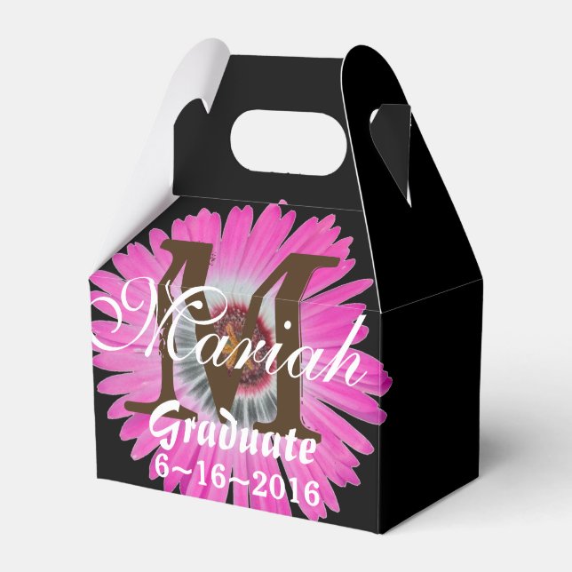 Caja de Favor de Flores de Gerbera Daisy rosa cali (Front Side)