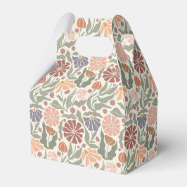 Caja de Favor de Flores Retro de Vintage Cute