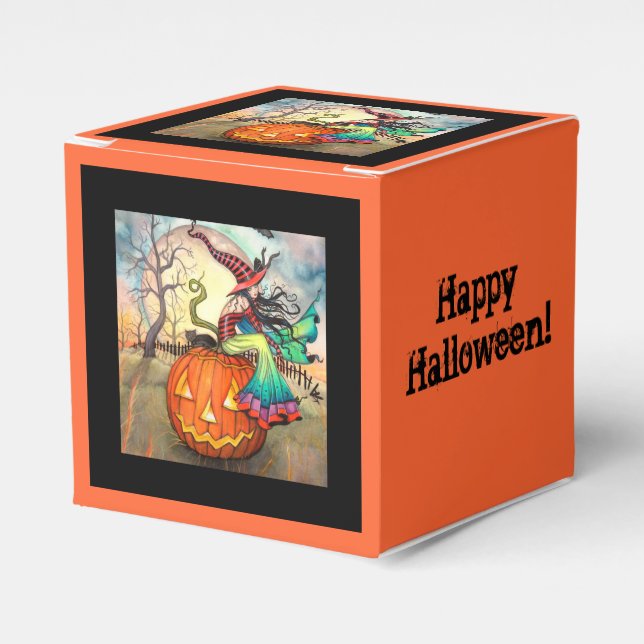 Caja de Favor de Halloween para Gato de Brujas de  (Costado Anverso)