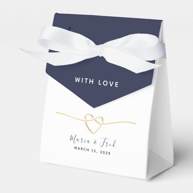 Caja de Favor de la Boda Azul de la Marina Moderna (Front Side)