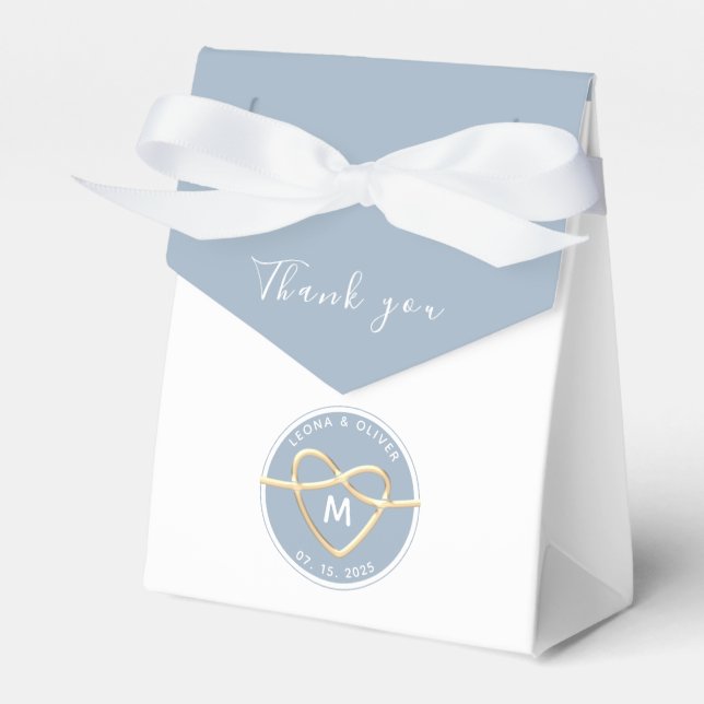 Caja de Favor de la Boda Azul Dusty Moderno Simple (Front Side)