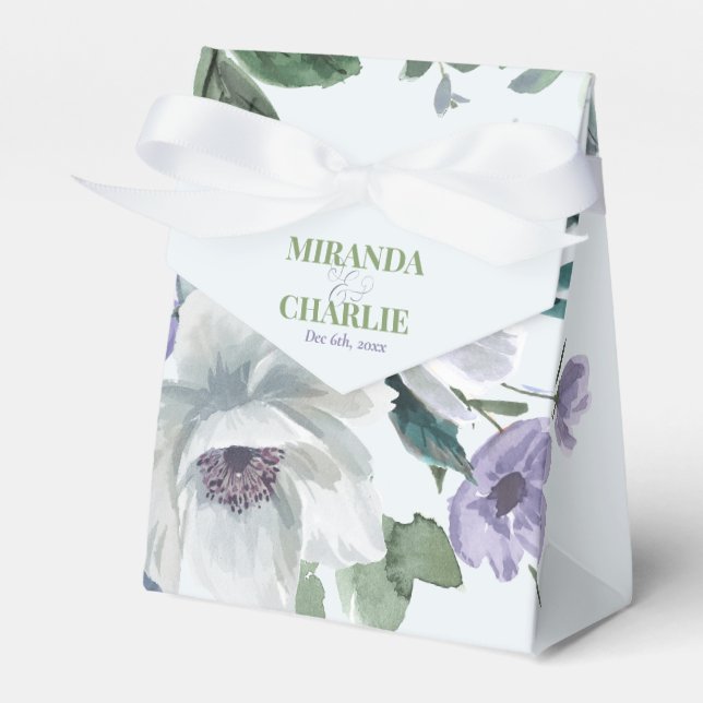 Caja de Favor de la Boda Azul en Polvo (Front Side)