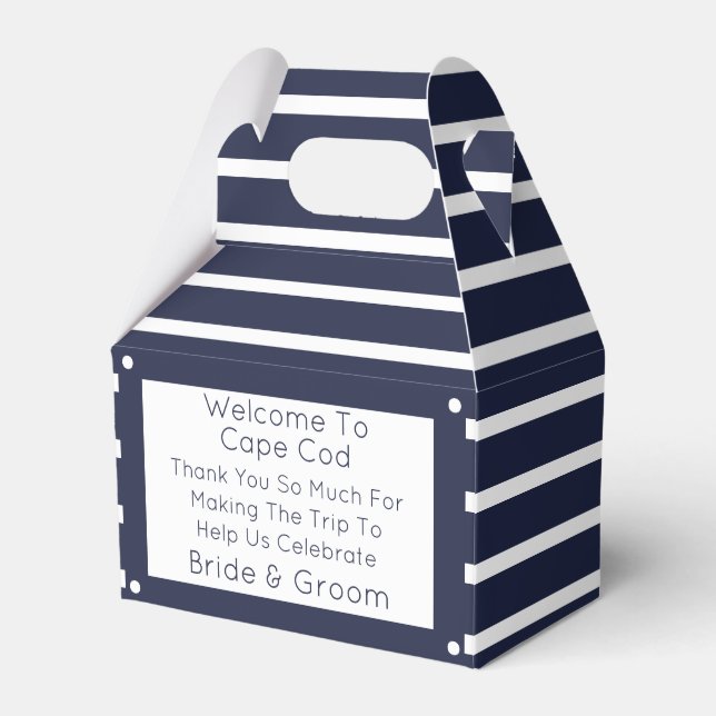 Caja de Favor de la Boda de Destino Náutico (Front Side)