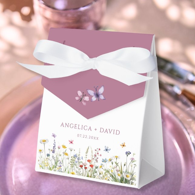 Caja de Favor de la Boda de Flor Silvestre Rosa de (Subido por el creador)