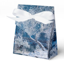 Caja de Favor de la Boda de Invierno de Nieve Blan