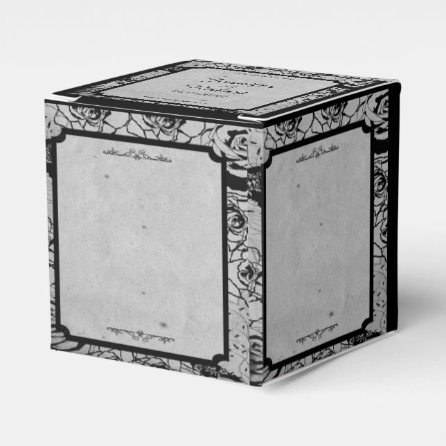 Caja de Favor de la Boda Gótica del Rosa Negro (Costado Anverso)