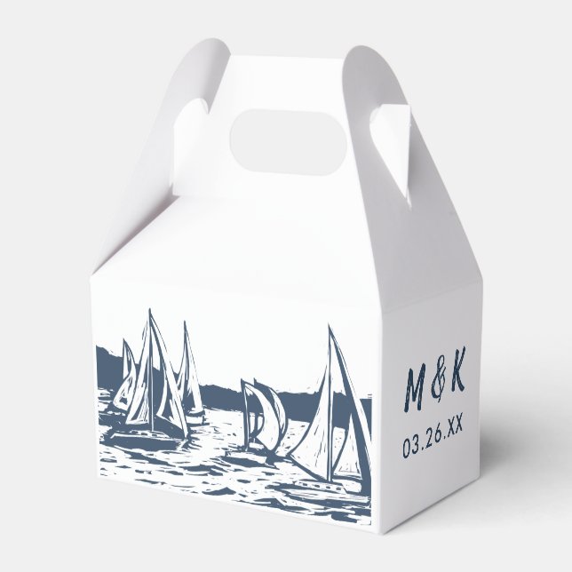 Caja de Favor de la Boda Náutica (Front Side)