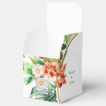 Caja de Favor de la Boda Tropical de Anillo