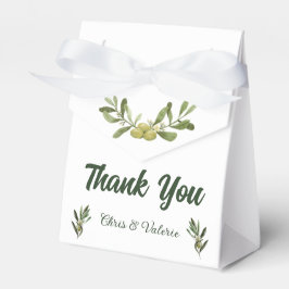 Caja de Favor de la Boda Verde de Oliva