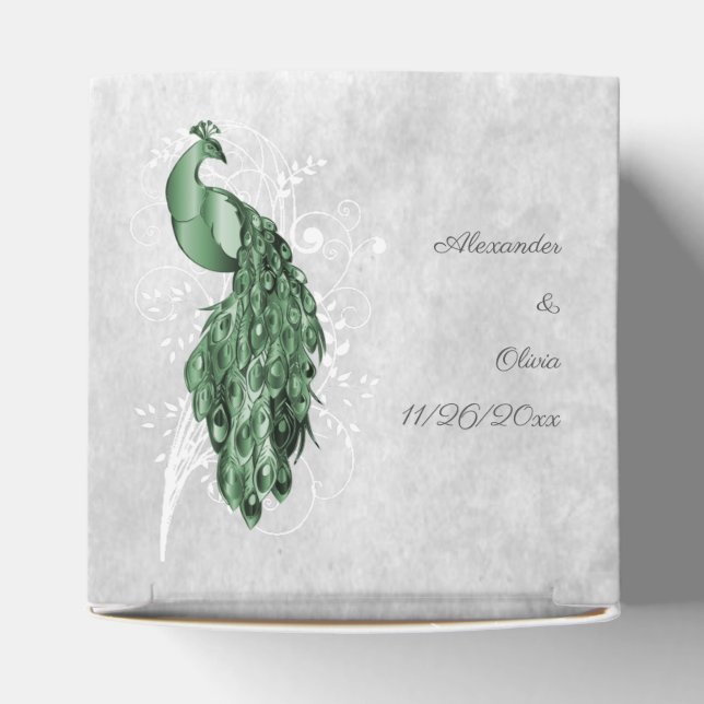 Caja de Favor de la Boda Verde Esmeralda (Parte superior)