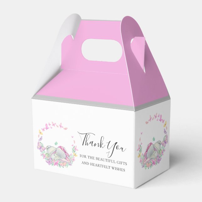 Caja de Favor de la Mariposa Rosa del Elefante (Front Side)