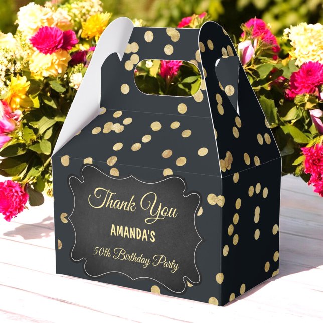 Caja de Favor de la Moda Confetti Purpurina de oro (Subido por el creador)