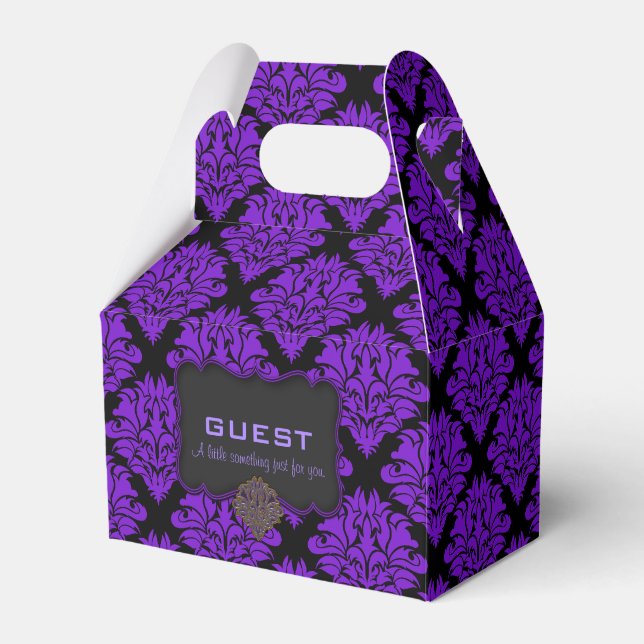 Caja de Favor de la Parte Purple Damask-Gable (Front Side)