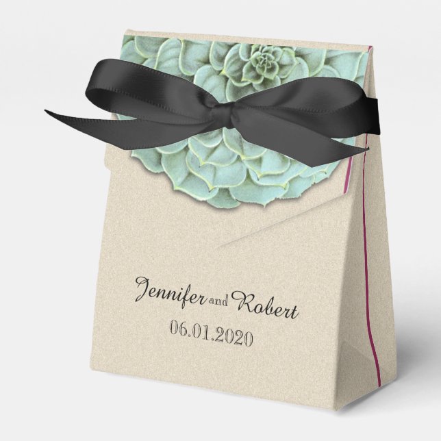 Caja de Favor de Matrimonio Suculento de Sabio (Front Side)