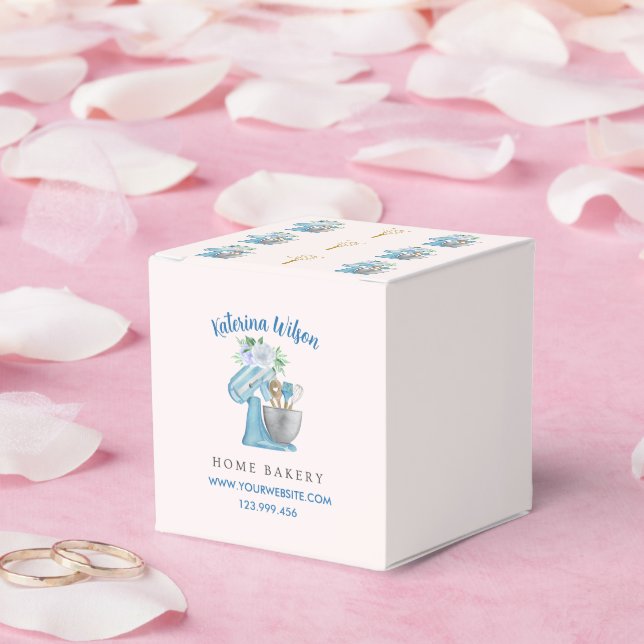 Caja de Favor de Mezclador de Flor Azul (Boda)
