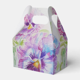 Caja de Favor de Pastel Boda Púrpura Pansy