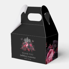 Caja de Favor de Quinceañera Rosa Gótica y Negro