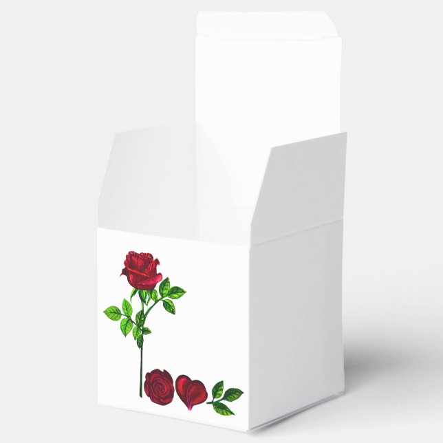 Caja de Favor de Rosa de AMOR – Arte Pintado a Man (Abierto)