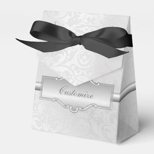 Caja de Favor de Tent Silvery White Damask Persona (Front Side)