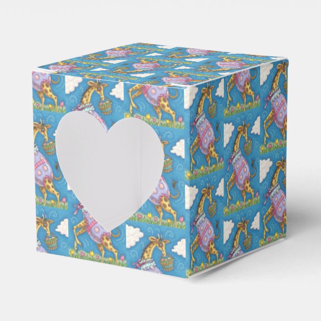 CAJA DE FAVOR DEL CORAZÓN DE HUEVO GIRAFFE Y TULIP (Anverso)