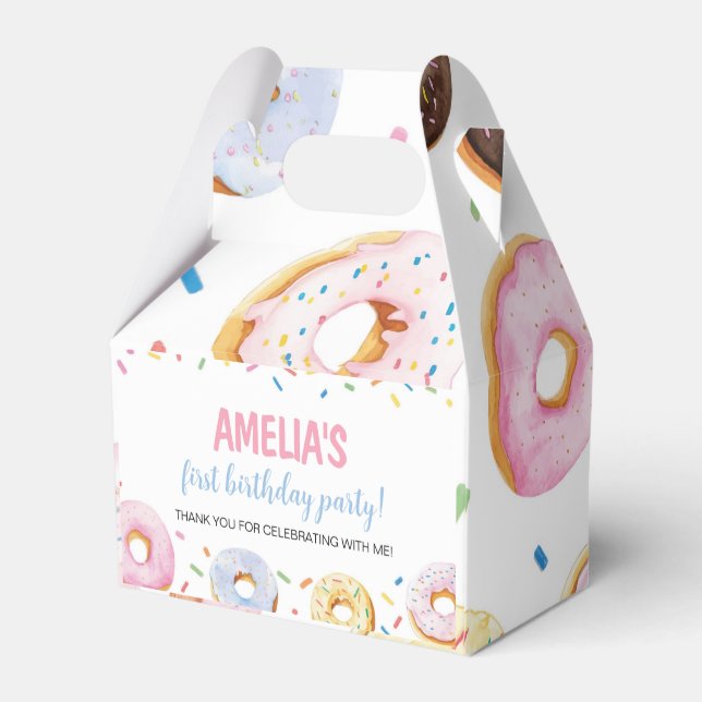 Caja de Favor del Cumpleaños del Chica Donut (Reverso)