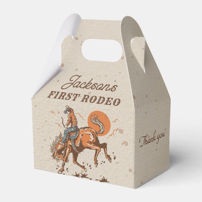 Caja de Favor del Cumpleaños del Joven Oeste Rodeo (Front Side)