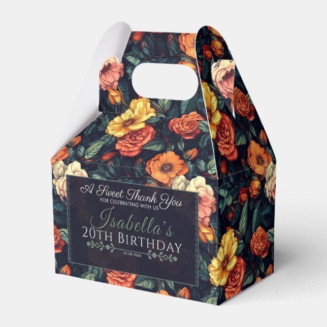 Caja De Favor Del Cumpleaños Del Rosa Radiante Par (Front Side)