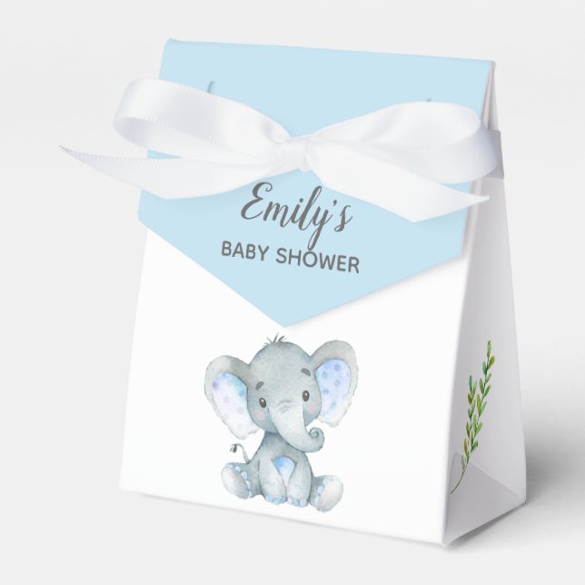 Caja de Favor del Elefante (Boy Baby Shower) (Front Side)