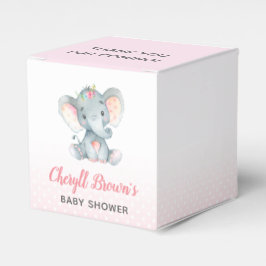 Caja de Favor del Elefante - Chica Baby Shower Ros
