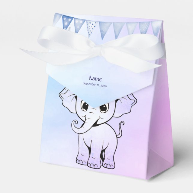 Caja de Favor del Elefante Cute (Front Side)