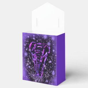 Caja De Favor Del Elefante En Noche Estelar Rosa M