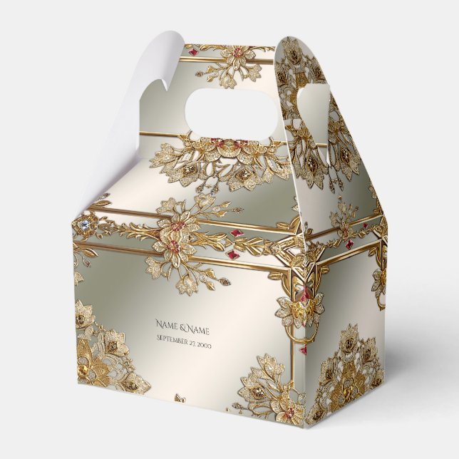Caja de Favor del Marco Floral Ornate Gold (Front Side)