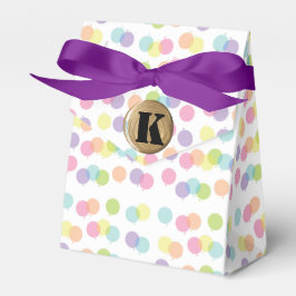 Caja de Favor del Monograma Clásico Polka-Dot