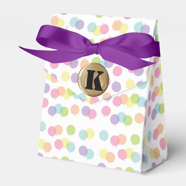Caja de Favor del Monograma Clásico Polka-Dot (Front Side)