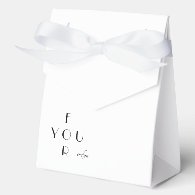 Caja de Favor del Monograma Elegante Personalizado (Anverso)