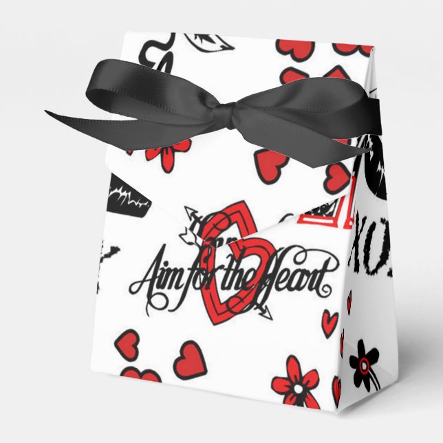 Caja de Favor del Motif Blanco Rojo (Front Side)