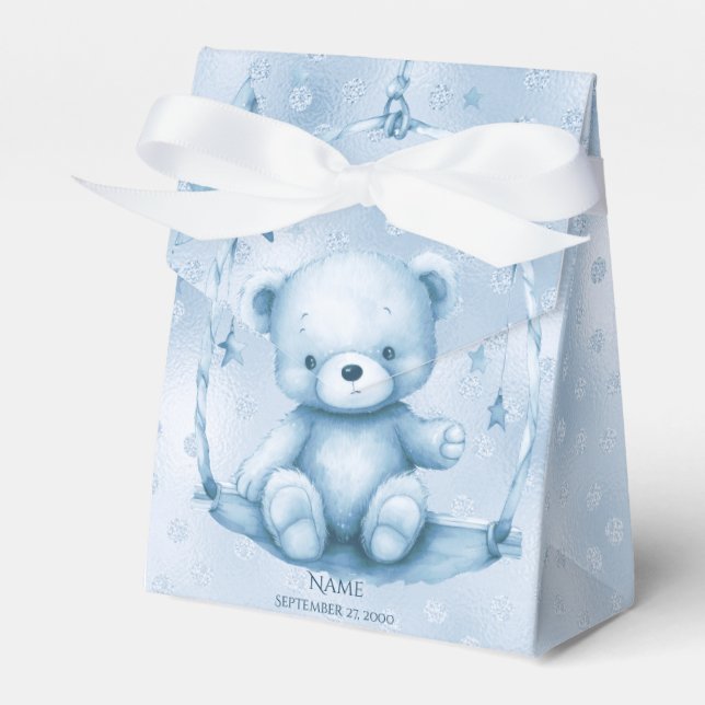 Caja de Favor del Oso de Teddy Azul (Front Side)