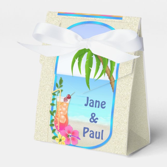 Caja de Favor del Partido de la Boda Tropical (Front Side)