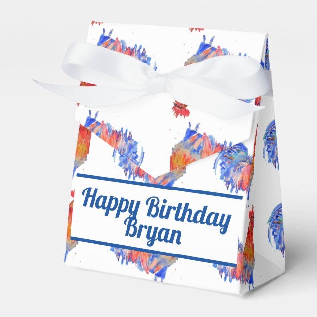 Caja de Favor del Pastel Animal de Pollo de Gallo  (Front Side)