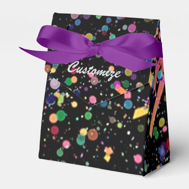 Caja de Favor del Patrón de Confetti de Celebració (Front Side)
