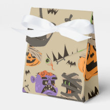 Caja de Favor del Patrón de Vintage de Halloween
