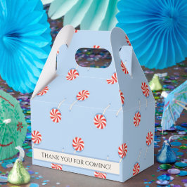 Caja de Favor del Patrón Lollipop Rojo y Blanco