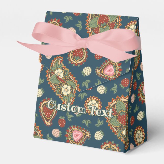 Caja de Favor del Patrón Paisley de fresa (Front Side)