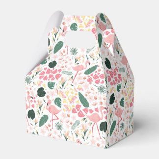 Caja de Favor del Patrón Tropical Flamingo Rosa