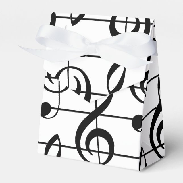 Caja de Favor del Personal Musical Treble Clef Gra (Front Side)